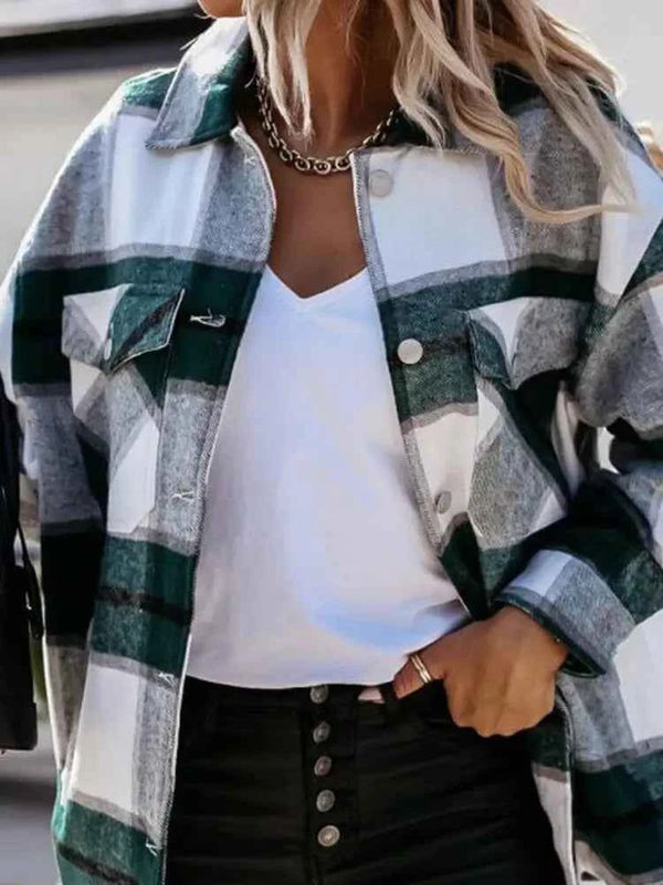 Shirts For Women Plaid Long Sleeve Button Up Shirt Collared Tops And Blouse 2024 Autumn Spring Fashion Loose Casual Black White