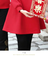 New Years Family Matching Red Clothing Winter Parent-child Clothes Mom and Daughter Girl Dress Dad and Son Boy Baby Sweatshirts - Mein Shop