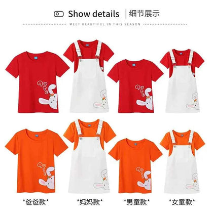 Family Vacation Clothing Resorts Look Parent Child Clothes Mom and Daughter Suspender Dress Two Piece Sets Dad Son Same Outfits