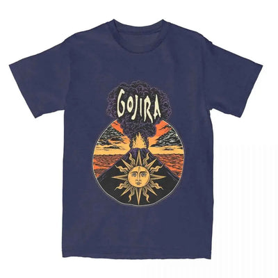 Men T-Shirt Gojiras Music Heavy Metal T-Shirts Hip Hop Humor Beach Tee Shirt Y2K Basic Custom Logo Cotton Tops Gift Idea