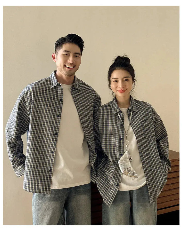 Matching Family Plaid Shirts Dad Mom and Boys Girls Fashion Clothes Korean Father Mother and Daughter Son Same Clothing Jacket Mein Shop
