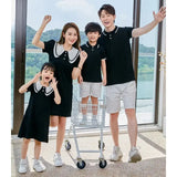 Coordinated Outfits for Family Matching Clothes Mother and Daughter Black Dress Father and Son Kid Shirt Outfits Dad Child Sets - Mein Shop