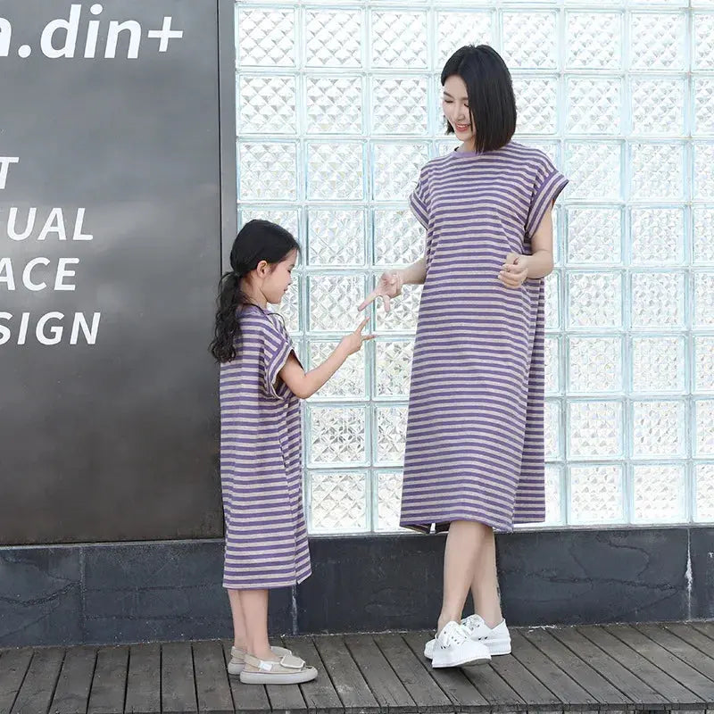 Family Look Clothes Mom and Daughter Same Dress Dad Short Sleeve T Shirts Mother and Son Kids Clothing Children Two Piece Outfit - Mein Shop