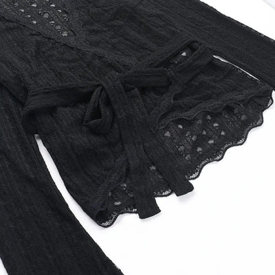 Women's T-shirt New Autumn Club Party Sexy Lace Tees Streetwear Fashion Long Sleeves T-shirt Lady Versatile Casual Slim Clothing - Mein Shop