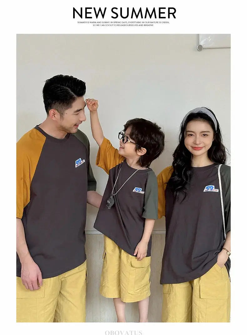 Summer Vacation Wear Father Mother Kids Family Clothing Sets Tshirt Shorts 2PCS Family Look Outfits Couple Child Costume Suit - Mein Shop