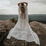 Umstandskleid mit Spitzenärmel - Maternity Batwing Sleeve V-Ausschnitt Langes Kleid für schwangere Frauen, ideal für Fotoshootings und als Requisit