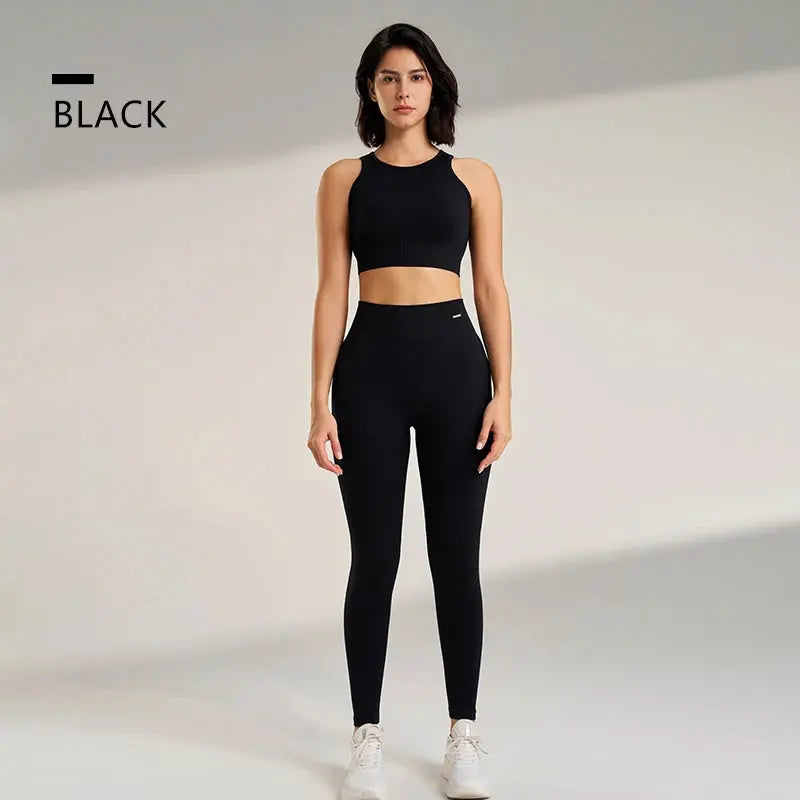 Yoga Clothing Set Women's High Waisted Leggings and Top Two Piece Seamless Fitness Exercise Clothing Fitness Workout Underwear - Mein Shop