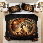 2/3pcs Tree of Life Mystical Universe Four Seasons Duvet Cover Set, 1 Duvet Cover + 1/2 Pillowcases (No Insert), High-Definition Print for All Seasons, Home & Dorm, Cozy Bedding, Bedroom Set, Universe Theme, Mystical Design,