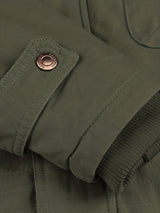 Men'S Thickened Warm Mid-Length Heavyweight Jacket with Detachable Hood - Multiple Zippered Pockets, Casual Outdoor Workwear, Polyester Lined, Button-Up Front, Regular Fit for Cold Weather, Winter Outerwear | Functional Desig