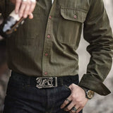 2pcs Men'S Genuine Leather Belts - Automatic Buckle, Black & Brown, Casual Jeans & Pants Belts, Durable & Stylish, Perfect Gift for Men, Everyday Comfort, Stylish Accessory, Sophisticated Design, Highquality Craftsmanship, Be