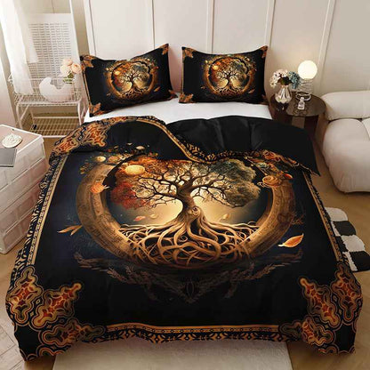 2/3pcs Tree of Life Mystical Universe Four Seasons Duvet Cover Set, 1 Duvet Cover + 1/2 Pillowcases (No Insert), High-Definition Print for All Seasons, Home &amp; Dorm, Cozy Bedding, Bedroom Set, Universe Theme, Mystical Design,
