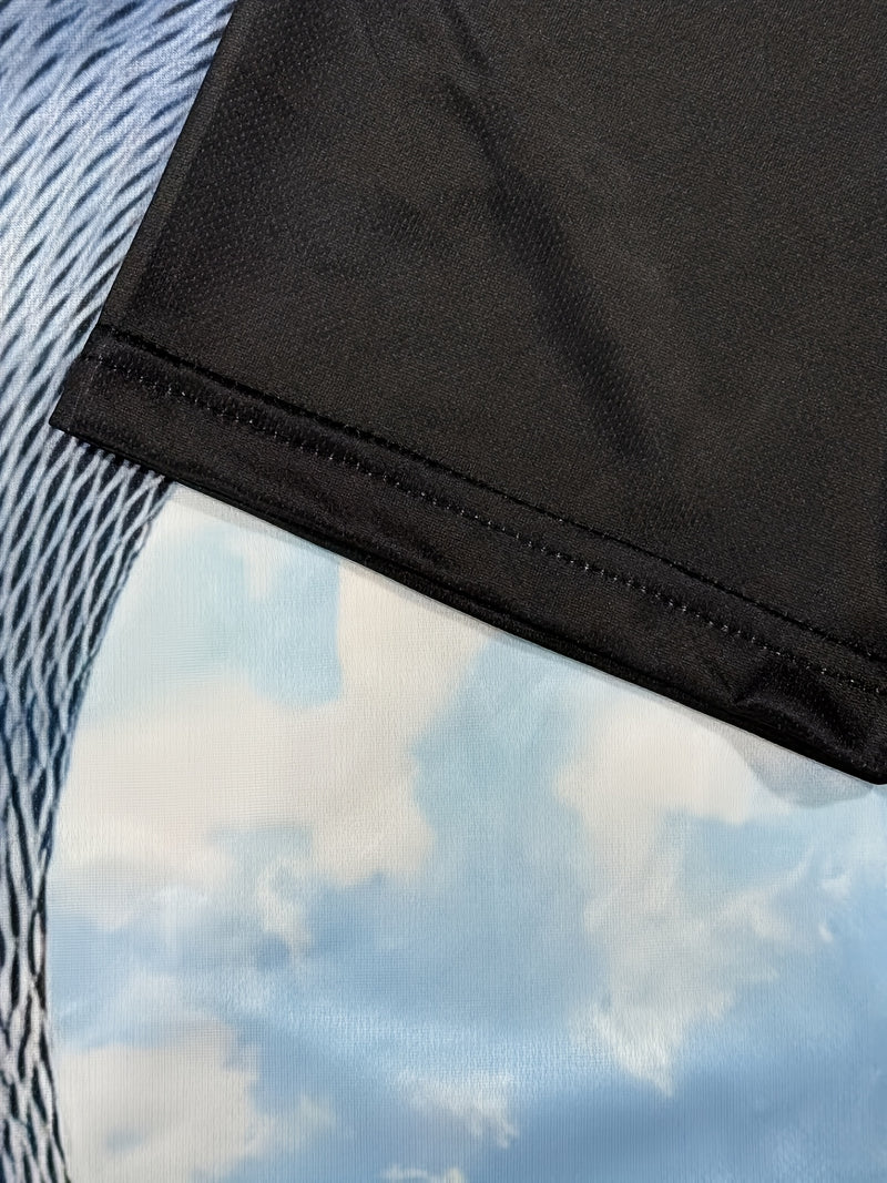 Men'S 3D Digital Print T-Shirt - with Spiral Design, Round Neck Short Sleeve Tee for Everyday & Formal Wear - Lightweight Summer Shirt for Men - Casual, Formal Outfits - Easy-care Clothing, Summer Fashion, Trendy Top, Breatha