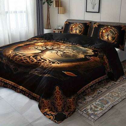 2/3pcs Tree of Life Mystical Universe Four Seasons Duvet Cover Set, 1 Duvet Cover + 1/2 Pillowcases (No Insert), High-Definition Print for All Seasons, Home &amp; Dorm, Cozy Bedding, Bedroom Set, Universe Theme, Mystical Design,